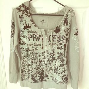 Disney Princess Women Grey ZIP up sweatshirt